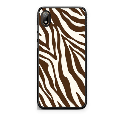 Θήκη Huawei Y5 2019 Brown and Cream Zebra Stripes από τη Smartfits με σχέδιο στο πίσω μέρος και μαύρο περίβλημα | Huawei Y5 2019 Brown and Cream Zebra Stripes case with colorful back and black bezels