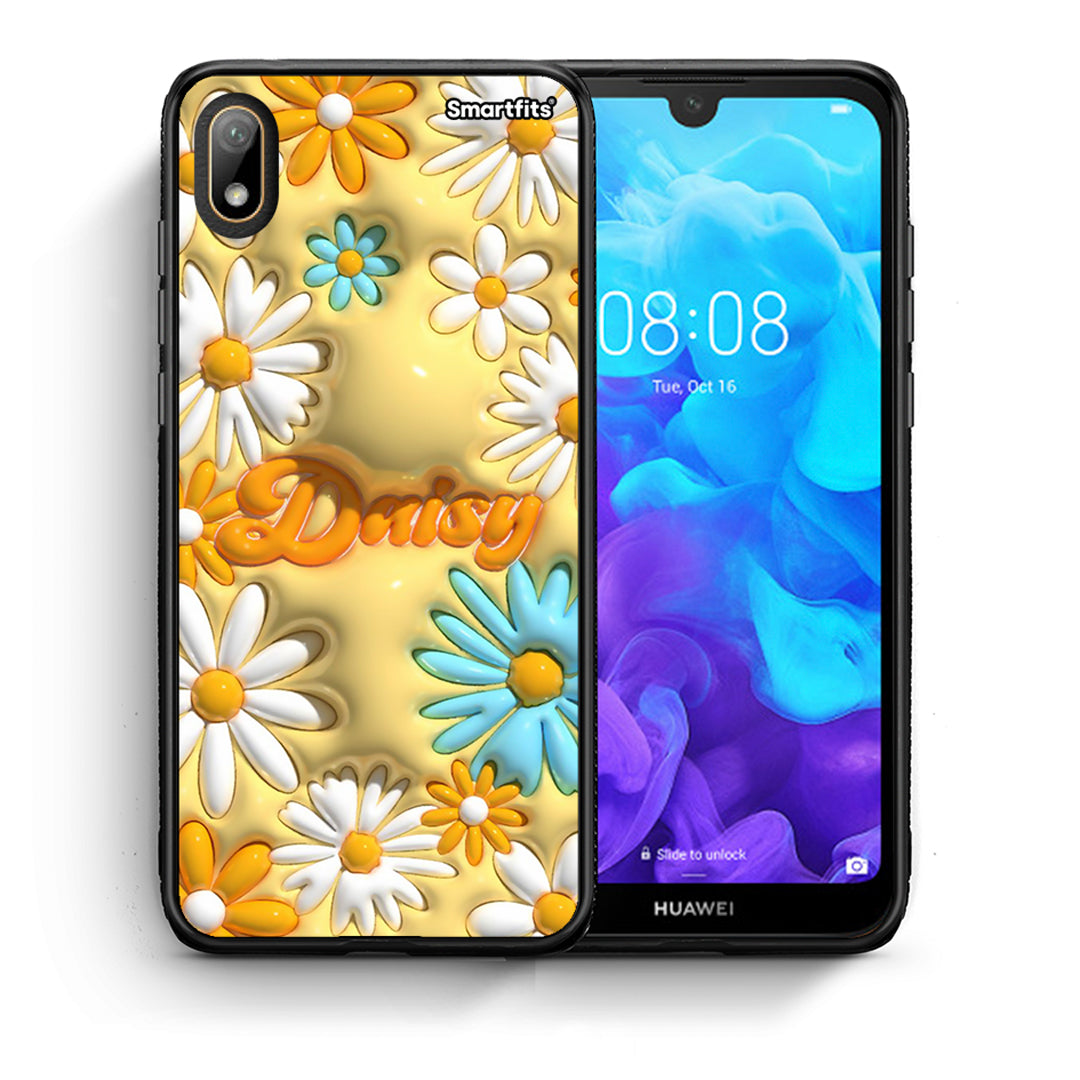 Θήκη Huawei Y5 2019 Bubble Daisies από τη Smartfits με σχέδιο στο πίσω μέρος και μαύρο περίβλημα | Huawei Y5 2019 Bubble Daisies case with colorful back and black bezels