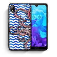 Thumbnail for Θήκη Huawei Y5 2019 Chevron Devilfish από τη Smartfits με σχέδιο στο πίσω μέρος και μαύρο περίβλημα | Huawei Y5 2019 Chevron Devilfish case with colorful back and black bezels