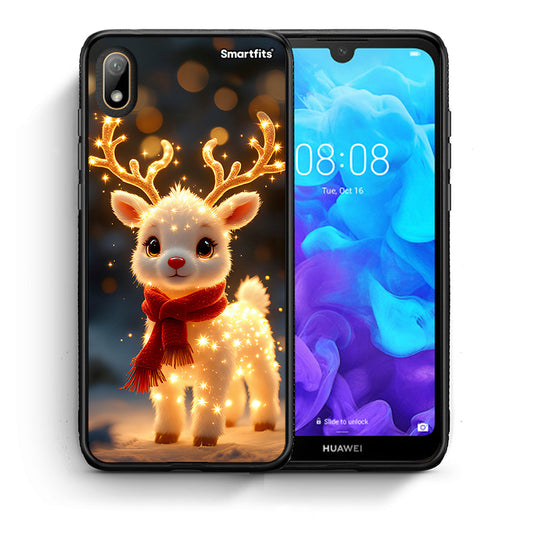 Θήκη Huawei Y5 2019 Christmas Cutie από τη Smartfits με σχέδιο στο πίσω μέρος και μαύρο περίβλημα | Huawei Y5 2019 Christmas Cutie case with colorful back and black bezels