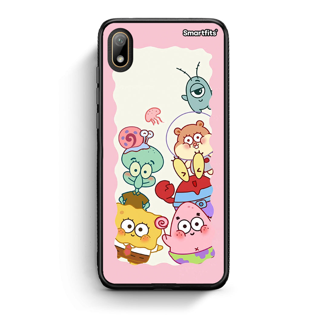Huawei Y5 2019 Cute Companion θήκη από τη Smartfits με σχέδιο στο πίσω μέρος και μαύρο περίβλημα | Smartphone case with colorful back and black bezels by Smartfits