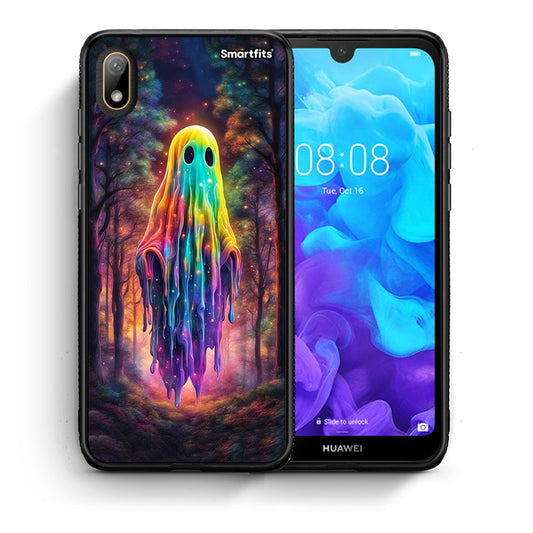 Θήκη Huawei Y5 2019 Halloween Ghost από τη Smartfits με σχέδιο στο πίσω μέρος και μαύρο περίβλημα | Huawei Y5 2019 Halloween Ghost case with colorful back and black bezels
