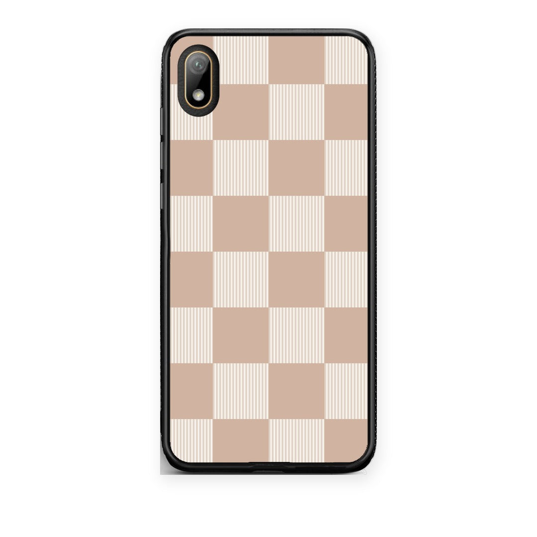 Θήκη Huawei Y5 2019 Latte and Cream Striped Checks από τη Smartfits με σχέδιο στο πίσω μέρος και μαύρο περίβλημα | Huawei Y5 2019 Latte and Cream Striped Checks case with colorful back and black bezels