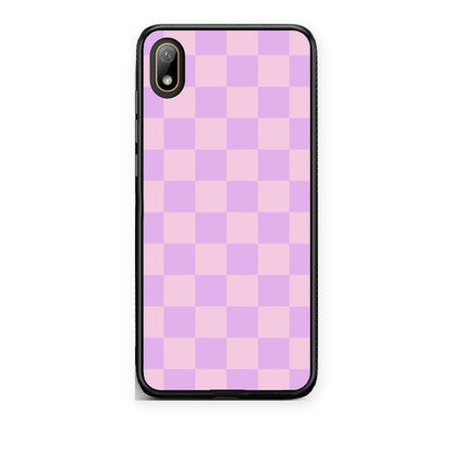 Θήκη Huawei Y5 2019 Lavender and Pink Checkerboard από τη Smartfits με σχέδιο στο πίσω μέρος και μαύρο περίβλημα | Huawei Y5 2019 Lavender and Pink Checkerboard case with colorful back and black bezels