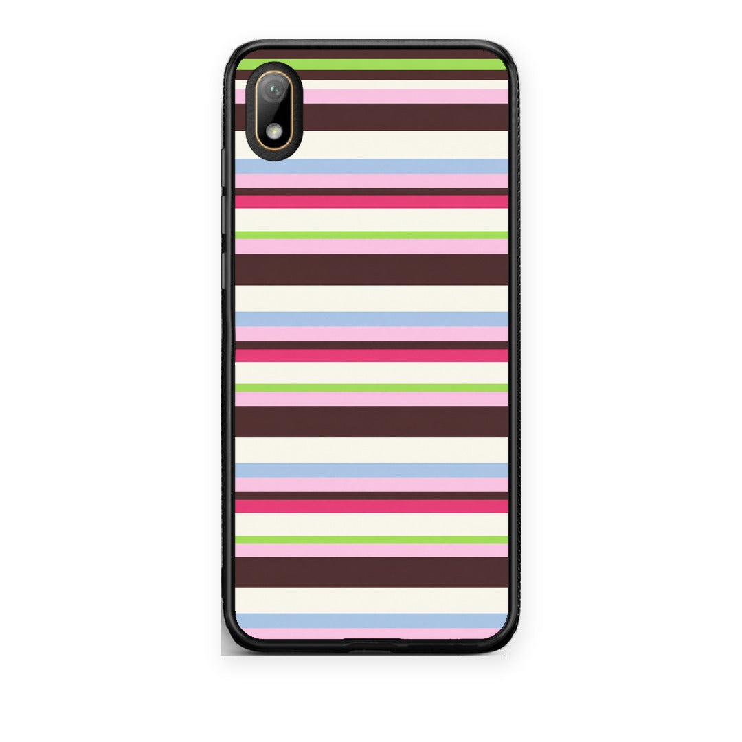 Θήκη Huawei Y5 2019 Multicolour Horizontal Stripes από τη Smartfits με σχέδιο στο πίσω μέρος και μαύρο περίβλημα | Huawei Y5 2019 Multicolour Horizontal Stripes case with colorful back and black bezels