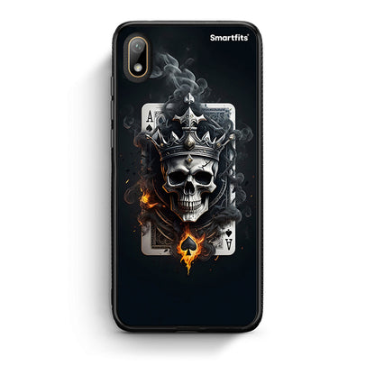 Huawei Y5 2019 Skull King Ace θήκη από τη Smartfits με σχέδιο στο πίσω μέρος και μαύρο περίβλημα | Smartphone case with colorful back and black bezels by Smartfits