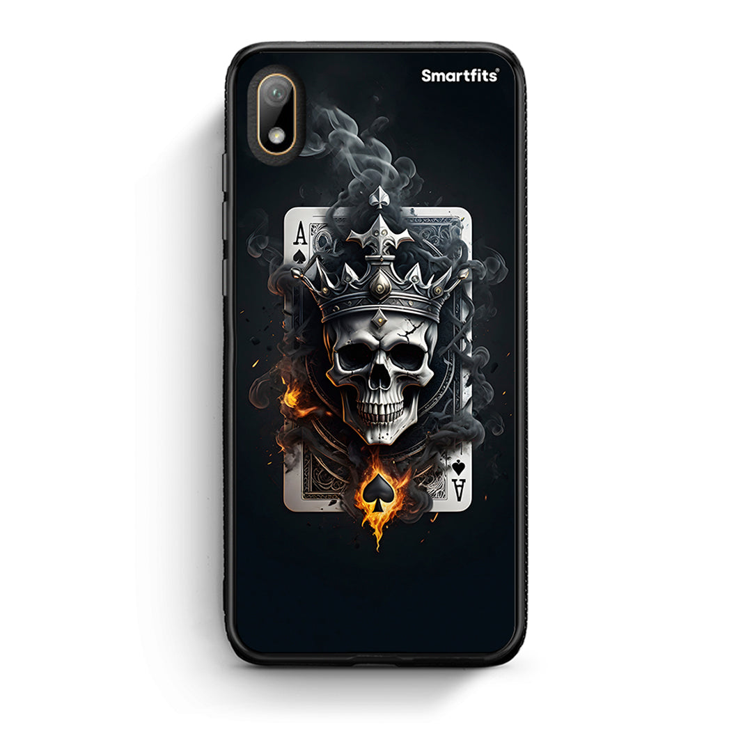 Huawei Y5 2019 Skull King Ace θήκη από τη Smartfits με σχέδιο στο πίσω μέρος και μαύρο περίβλημα | Smartphone case with colorful back and black bezels by Smartfits