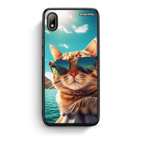 Thumbnail for Huawei Y5 2019 Summer Cat θήκη από τη Smartfits με σχέδιο στο πίσω μέρος και μαύρο περίβλημα | Smartphone case with colorful back and black bezels by Smartfits