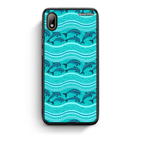 Thumbnail for Huawei Y5 2019 Swimming Dolphins θήκη από τη Smartfits με σχέδιο στο πίσω μέρος και μαύρο περίβλημα | Smartphone case with colorful back and black bezels by Smartfits