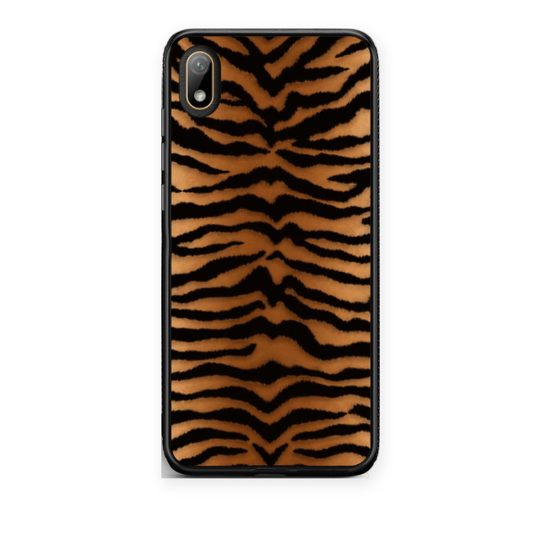 Θήκη Huawei Y5 2019 Tiger Print Orange and Black από τη Smartfits με σχέδιο στο πίσω μέρος και μαύρο περίβλημα | Huawei Y5 2019 Tiger Print Orange and Black case with colorful back and black bezels