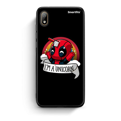 Huawei Y5 2019 Unicorn Deadpool θήκη από τη Smartfits με σχέδιο στο πίσω μέρος και μαύρο περίβλημα | Smartphone case with colorful back and black bezels by Smartfits