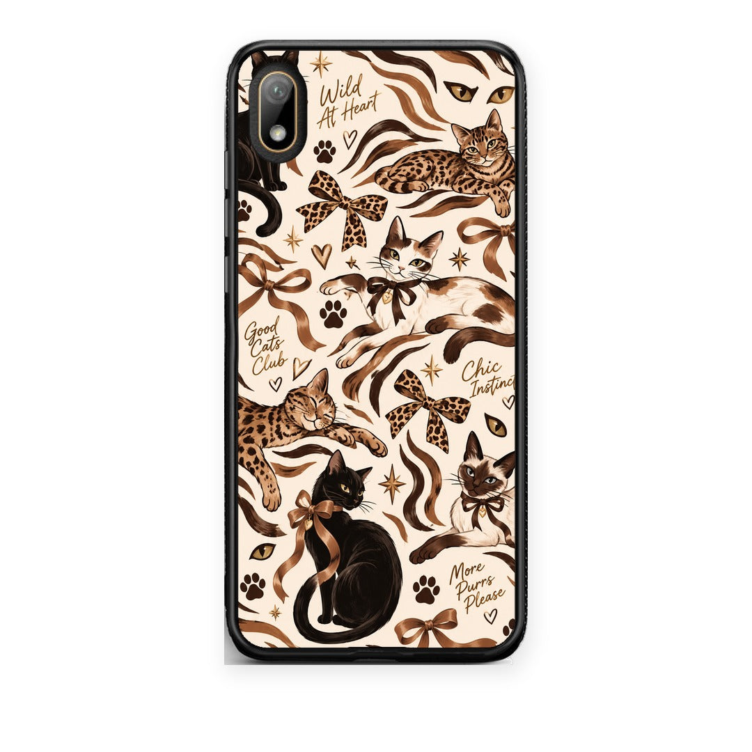 Θήκη Huawei Y5 2019 Wild Cats and Animal Print Collage από τη Smartfits με σχέδιο στο πίσω μέρος και μαύρο περίβλημα | Huawei Y5 2019 Wild Cats and Animal Print Collage case with colorful back and black bezels