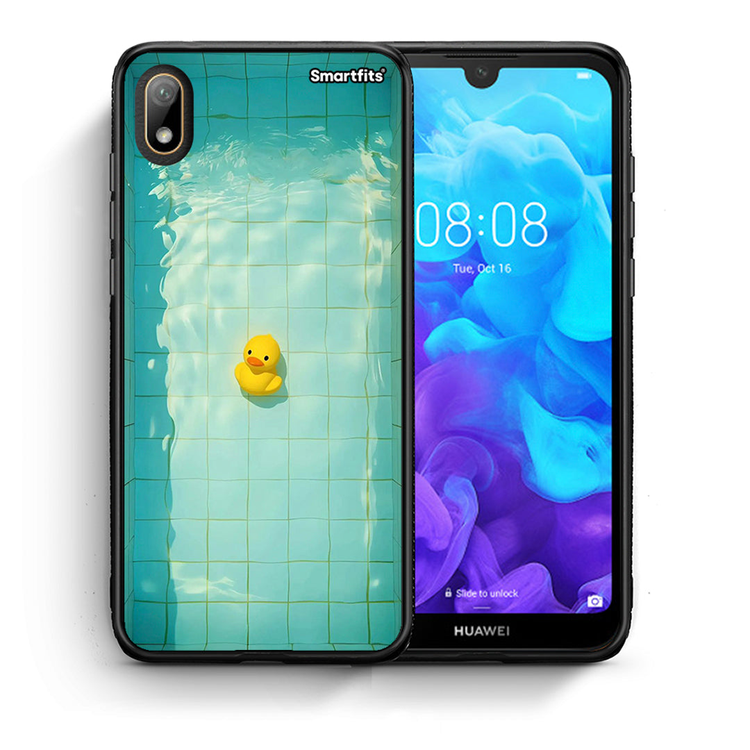 Θήκη Huawei Y5 2019 Yellow Duck από τη Smartfits με σχέδιο στο πίσω μέρος και μαύρο περίβλημα | Huawei Y5 2019 Yellow Duck case with colorful back and black bezels