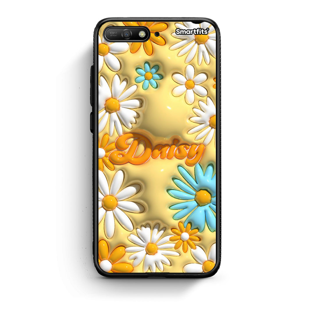 Huawei Y6 2018 Bubble Daisies θήκη από τη Smartfits με σχέδιο στο πίσω μέρος και μαύρο περίβλημα | Smartphone case with colorful back and black bezels by Smartfits