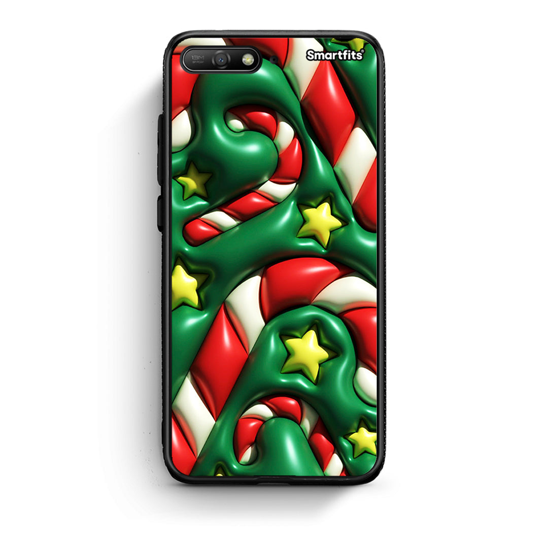 Huawei Y6 2018 Christmas Bubbles θήκη από τη Smartfits με σχέδιο στο πίσω μέρος και μαύρο περίβλημα | Smartphone case with colorful back and black bezels by Smartfits