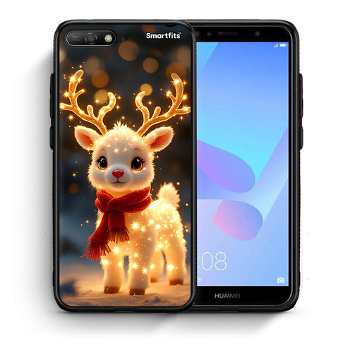 Θήκη Huawei Y6 2018 Christmas Cutie από τη Smartfits με σχέδιο στο πίσω μέρος και μαύρο περίβλημα | Huawei Y6 2018 Christmas Cutie case with colorful back and black bezels