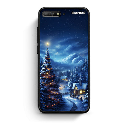 Huawei Y6 2018 Christmas Scenery θήκη από τη Smartfits με σχέδιο στο πίσω μέρος και μαύρο περίβλημα | Smartphone case with colorful back and black bezels by Smartfits