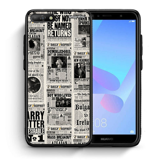 Θήκη Huawei Y6 2018 Harry Paper από τη Smartfits με σχέδιο στο πίσω μέρος και μαύρο περίβλημα | Huawei Y6 2018 Harry Paper case with colorful back and black bezels