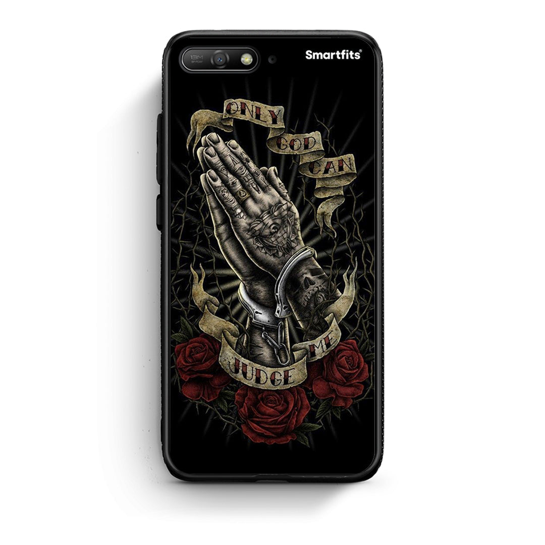 Huawei Y6 2018 Judge By God θήκη από τη Smartfits με σχέδιο στο πίσω μέρος και μαύρο περίβλημα | Smartphone case with colorful back and black bezels by Smartfits