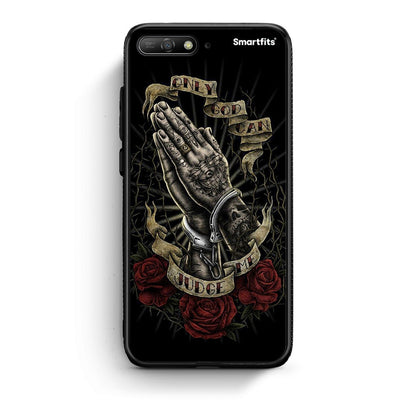 Huawei Y6 2018 Judge By God θήκη από τη Smartfits με σχέδιο στο πίσω μέρος και μαύρο περίβλημα | Smartphone case with colorful back and black bezels by Smartfits