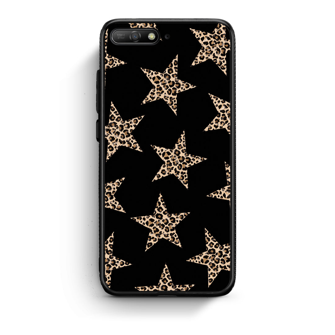 Θήκη Huawei Y6 2018 / Honor 7A Leopard Stars on Black από τη Smartfits με σχέδιο στο πίσω μέρος και μαύρο περίβλημα | Huawei Y6 2018 / Honor 7A Leopard Stars on Black case with colorful back and black bezels