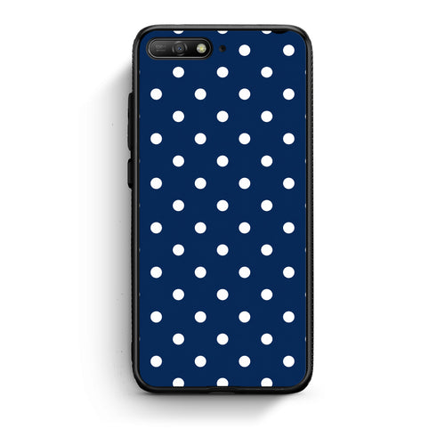 Θήκη Huawei Y6 2018 / Honor 7A White Small Polka Dots on Navy από τη Smartfits με σχέδιο στο πίσω μέρος και μαύρο περίβλημα | Huawei Y6 2018 / Honor 7A White Small Polka Dots on Navy case with colorful back and black bezels
