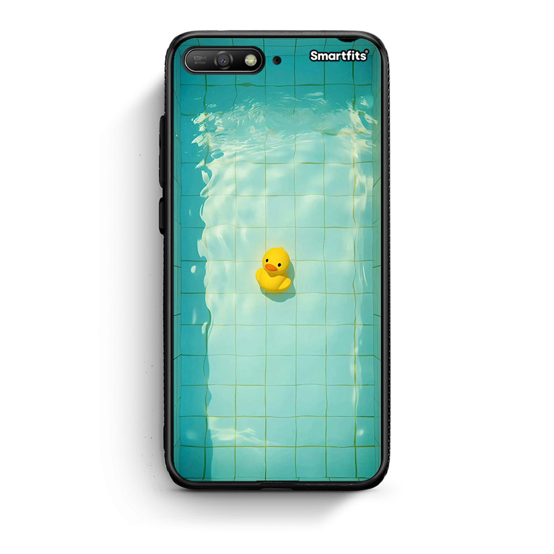 Huawei Y6 2018 Yellow Duck θήκη από τη Smartfits με σχέδιο στο πίσω μέρος και μαύρο περίβλημα | Smartphone case with colorful back and black bezels by Smartfits