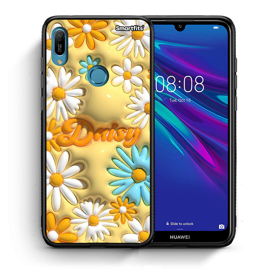 Θήκη Huawei Y6 2019 Bubble Daisies από τη Smartfits με σχέδιο στο πίσω μέρος και μαύρο περίβλημα | Huawei Y6 2019 Bubble Daisies case with colorful back and black bezels