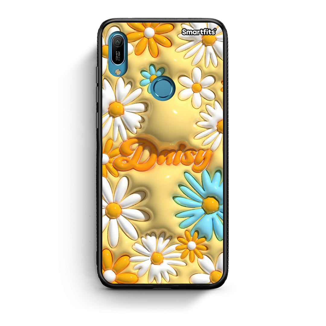 Huawei Y6 2019 Bubble Daisies θήκη από τη Smartfits με σχέδιο στο πίσω μέρος και μαύρο περίβλημα | Smartphone case with colorful back and black bezels by Smartfits