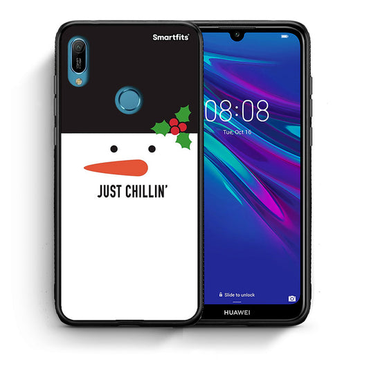 Θήκη Huawei Y6 2019 Christmas Chillin από τη Smartfits με σχέδιο στο πίσω μέρος και μαύρο περίβλημα | Huawei Y6 2019 Christmas Chillin case with colorful back and black bezels