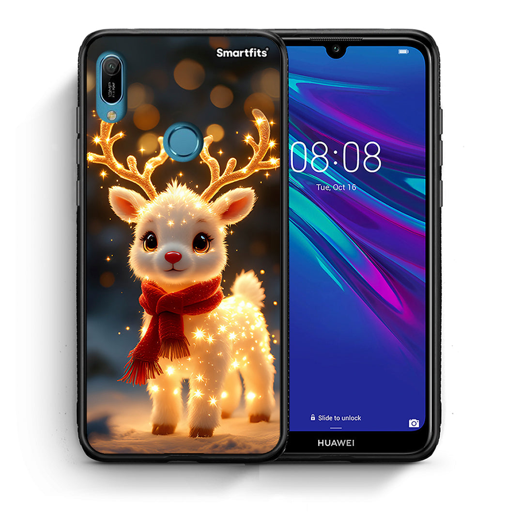 Θήκη Huawei Y6 2019 Christmas Cutie από τη Smartfits με σχέδιο στο πίσω μέρος και μαύρο περίβλημα | Huawei Y6 2019 Christmas Cutie case with colorful back and black bezels