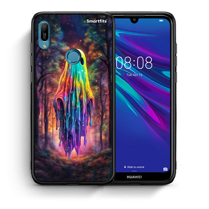 Θήκη Huawei Y6 2019 Halloween Ghost από τη Smartfits με σχέδιο στο πίσω μέρος και μαύρο περίβλημα | Huawei Y6 2019 Halloween Ghost case with colorful back and black bezels