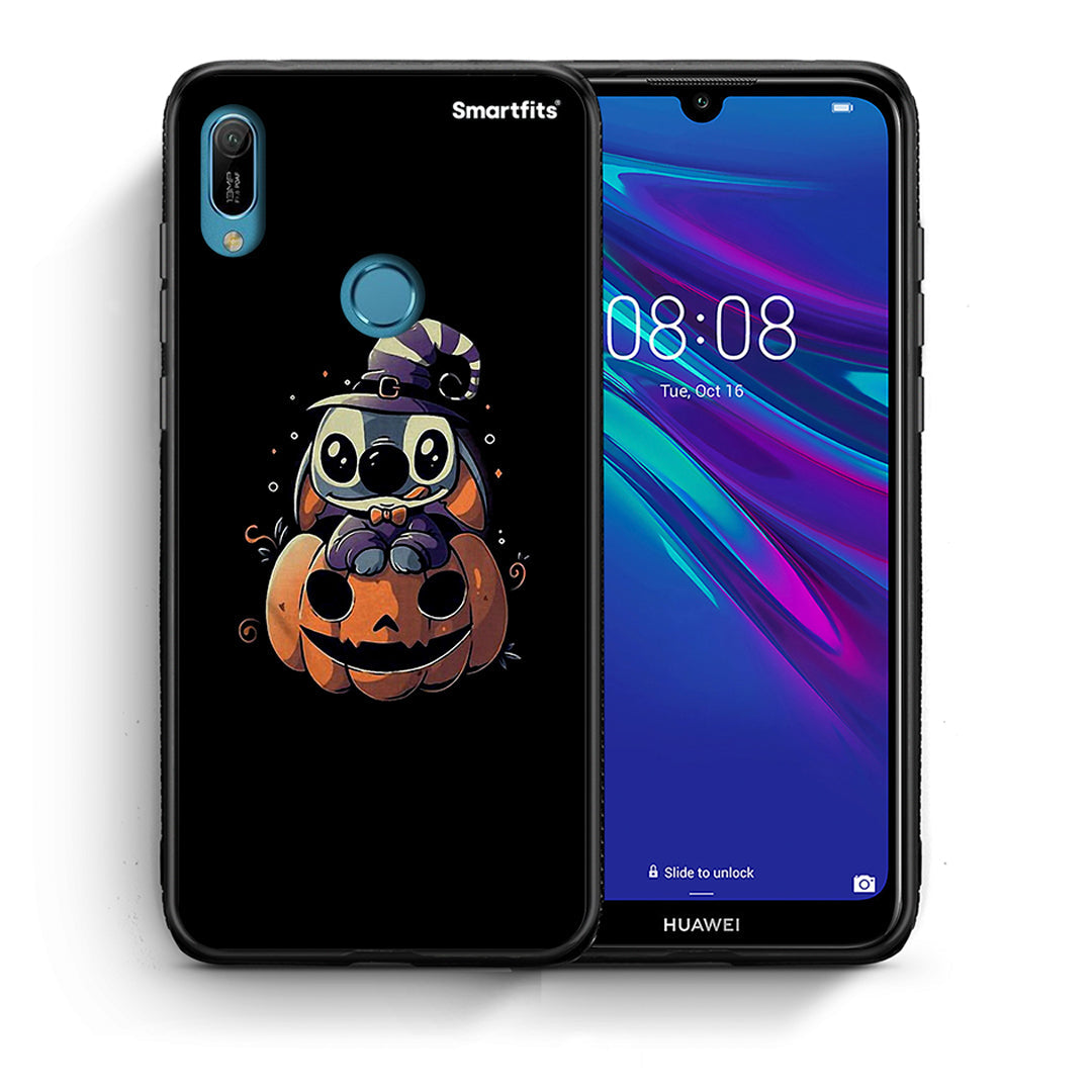 Θήκη Huawei Y6 2019 Halloween Stitch από τη Smartfits με σχέδιο στο πίσω μέρος και μαύρο περίβλημα | Huawei Y6 2019 Halloween Stitch case with colorful back and black bezels