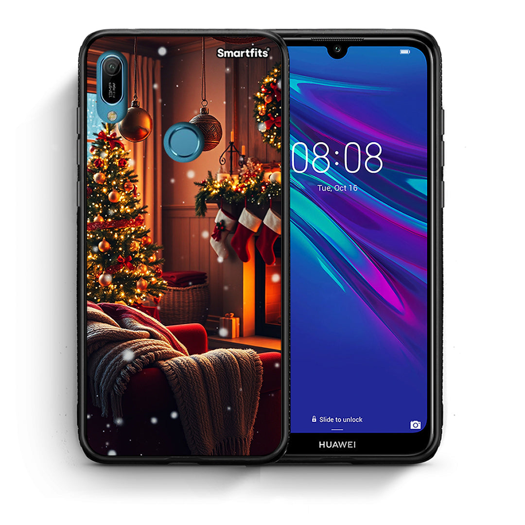 Θήκη Huawei Y6 2019 Home For Christmas από τη Smartfits με σχέδιο στο πίσω μέρος και μαύρο περίβλημα | Huawei Y6 2019 Home For Christmas case with colorful back and black bezels