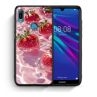 Thumbnail for Θήκη Huawei Y6 2019 Juicy Strawberries από τη Smartfits με σχέδιο στο πίσω μέρος και μαύρο περίβλημα | Huawei Y6 2019 Juicy Strawberries case with colorful back and black bezels