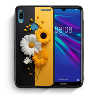 Thumbnail for Θήκη Huawei Y6 2019 Yellow Daisies από τη Smartfits με σχέδιο στο πίσω μέρος και μαύρο περίβλημα | Huawei Y6 2019 Yellow Daisies case with colorful back and black bezels