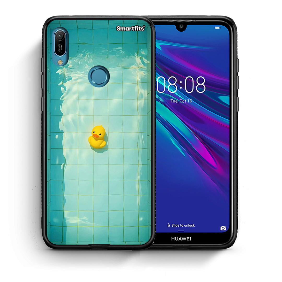 Θήκη Huawei Y6 2019 Yellow Duck από τη Smartfits με σχέδιο στο πίσω μέρος και μαύρο περίβλημα | Huawei Y6 2019 Yellow Duck case with colorful back and black bezels