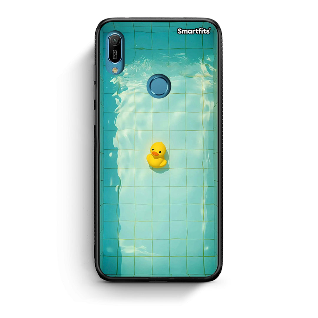 Huawei Y6 2019 Yellow Duck θήκη από τη Smartfits με σχέδιο στο πίσω μέρος και μαύρο περίβλημα | Smartphone case with colorful back and black bezels by Smartfits