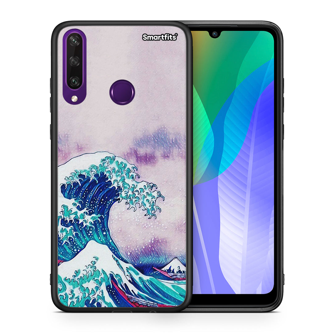 Θήκη Huawei Y6p Blue Waves από τη Smartfits με σχέδιο στο πίσω μέρος και μαύρο περίβλημα | Huawei Y6p Blue Waves case with colorful back and black bezels