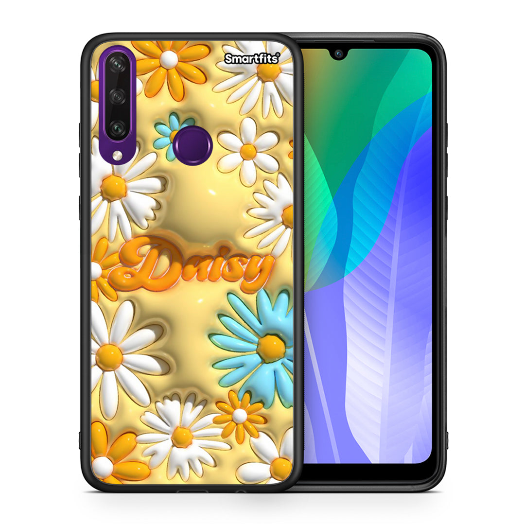 Θήκη Huawei Y6p Bubble Daisies από τη Smartfits με σχέδιο στο πίσω μέρος και μαύρο περίβλημα | Huawei Y6p Bubble Daisies case with colorful back and black bezels