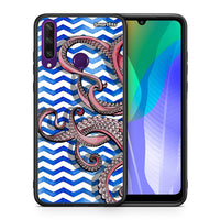 Thumbnail for Θήκη Huawei Y6p Chevron Devilfish από τη Smartfits με σχέδιο στο πίσω μέρος και μαύρο περίβλημα | Huawei Y6p Chevron Devilfish case with colorful back and black bezels