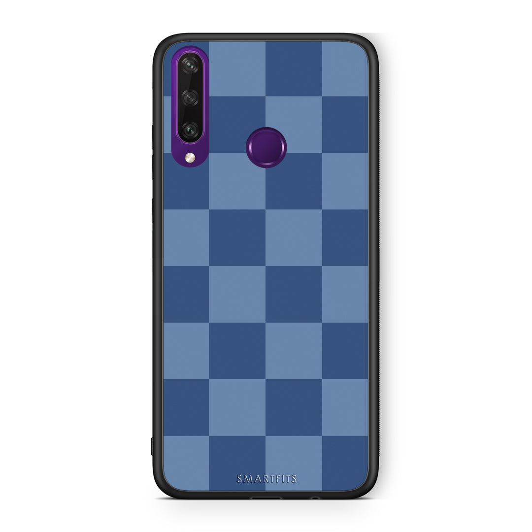 Θήκη Huawei Y6p Denim Blue Checkerboard από τη Smartfits με σχέδιο στο πίσω μέρος και μαύρο περίβλημα | Huawei Y6p Denim Blue Checkerboard case with colorful back and black bezels