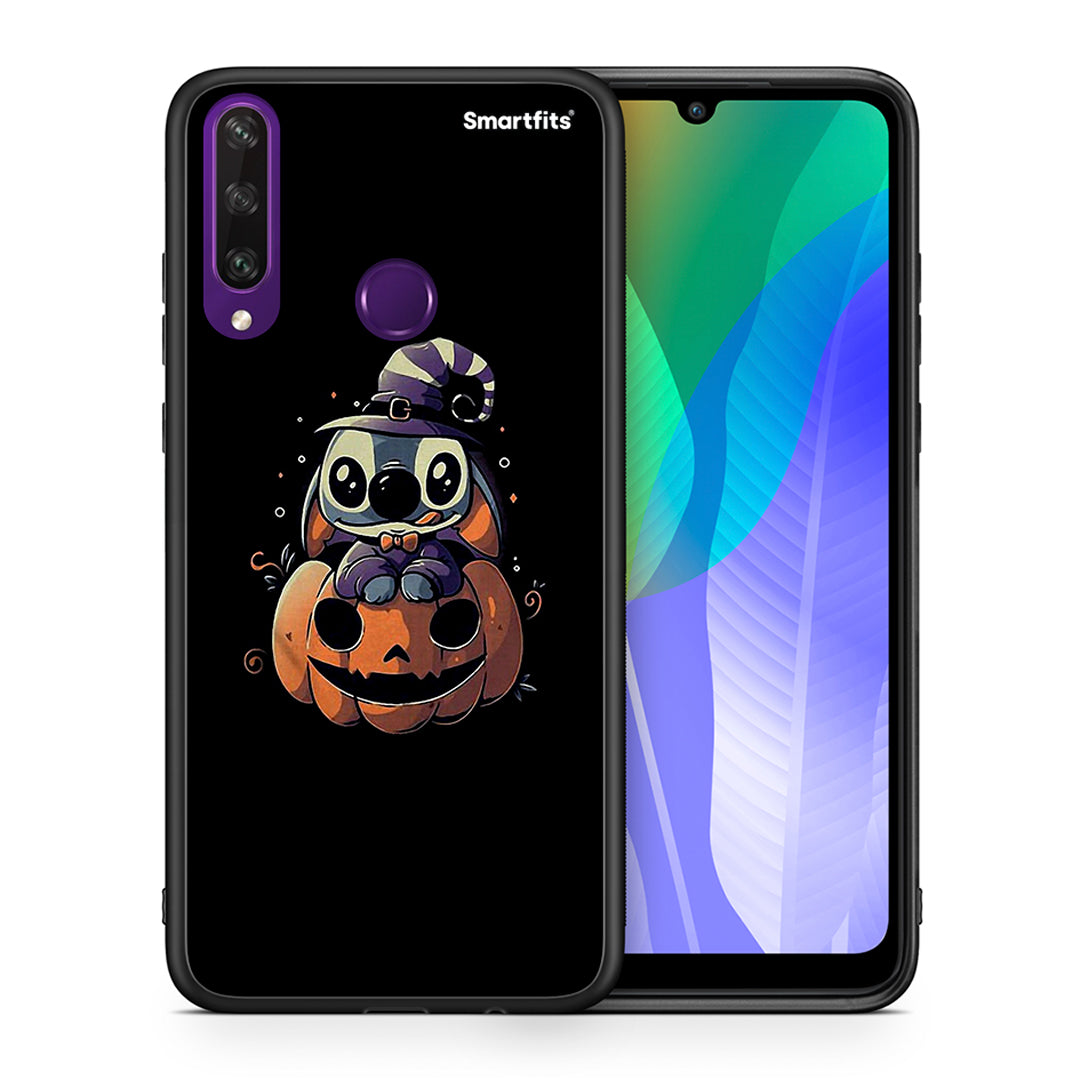 Θήκη Huawei Y6p Halloween Stitch από τη Smartfits με σχέδιο στο πίσω μέρος και μαύρο περίβλημα | Huawei Y6p Halloween Stitch case with colorful back and black bezels
