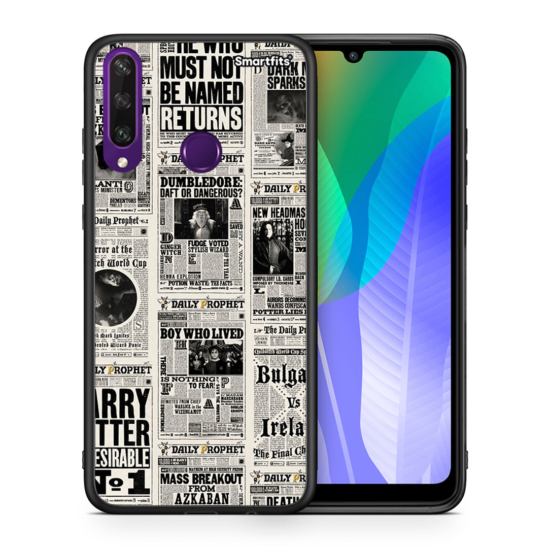 Θήκη Huawei Y6p Harry Paper από τη Smartfits με σχέδιο στο πίσω μέρος και μαύρο περίβλημα | Huawei Y6p Harry Paper case with colorful back and black bezels