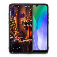 Thumbnail for Θήκη Huawei Y6p Home For Christmas από τη Smartfits με σχέδιο στο πίσω μέρος και μαύρο περίβλημα | Huawei Y6p Home For Christmas case with colorful back and black bezels