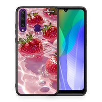 Thumbnail for Θήκη Huawei Y6p Juicy Strawberries από τη Smartfits με σχέδιο στο πίσω μέρος και μαύρο περίβλημα | Huawei Y6p Juicy Strawberries case with colorful back and black bezels