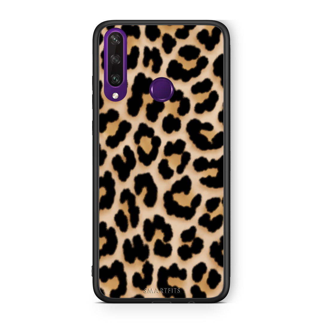 Θήκη Huawei Y6p Leopard Print Tan Small από τη Smartfits με σχέδιο στο πίσω μέρος και μαύρο περίβλημα | Huawei Y6p Leopard Print Tan Small case with colorful back and black bezels