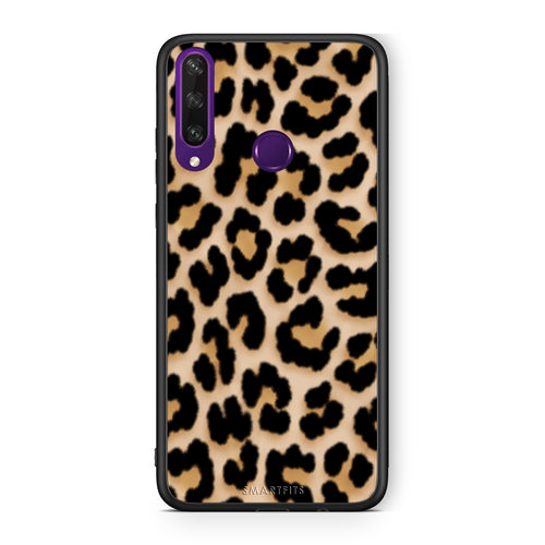 Θήκη Huawei Y6p Leopard Print Tan Small από τη Smartfits με σχέδιο στο πίσω μέρος και μαύρο περίβλημα | Huawei Y6p Leopard Print Tan Small case with colorful back and black bezels