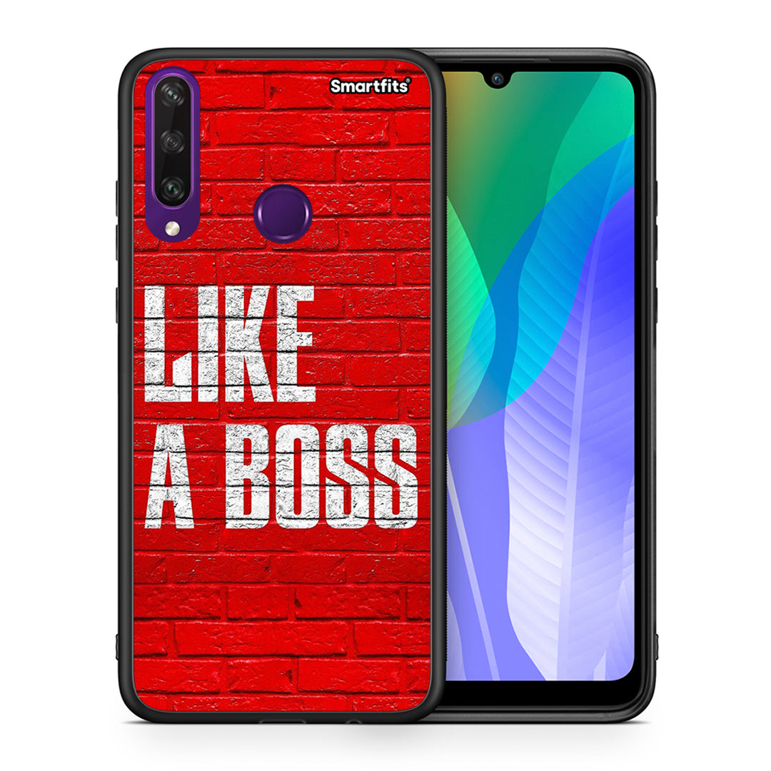 Θήκη Huawei Y6p Like A Boss από τη Smartfits με σχέδιο στο πίσω μέρος και μαύρο περίβλημα | Huawei Y6p Like A Boss case with colorful back and black bezels