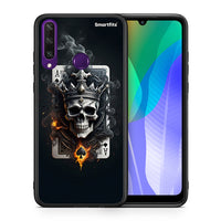 Thumbnail for Θήκη Huawei Y6p Skull King Ace από τη Smartfits με σχέδιο στο πίσω μέρος και μαύρο περίβλημα | Huawei Y6p Skull King Ace case with colorful back and black bezels